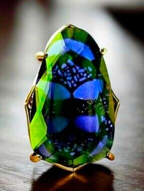 Kendra Scott Vintage Tana Ring Custom with Gray Dichroic Harlow stone